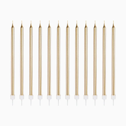 Oh Yeah Set 12 Lange Kaarsjes 14,5cm | Goud