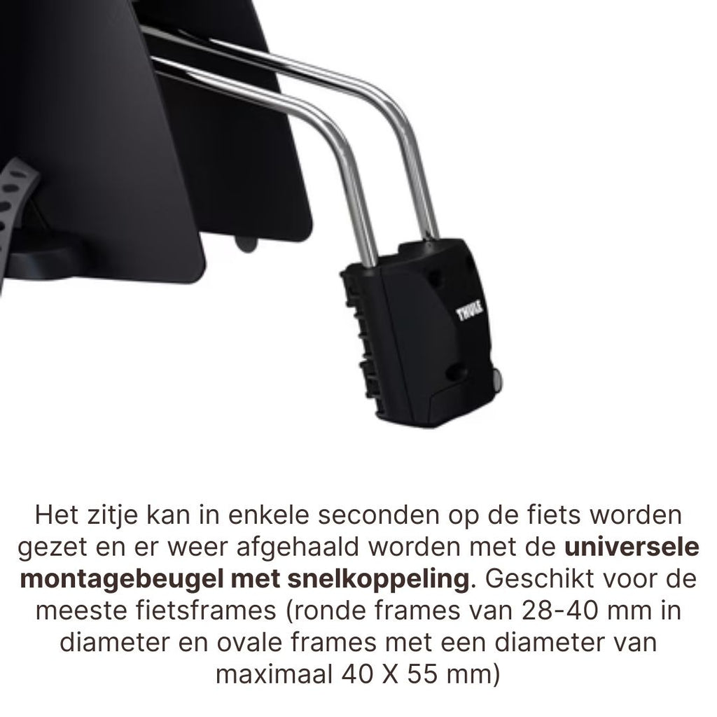 Thule Ride Along 2 Kantelbaar Fietsstoel Achterop Frame Montage | Donkergrijs