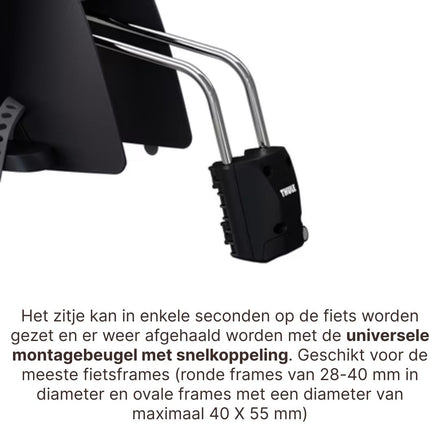 Thule Ride Along 2 Kantelbaar Fietsstoel Achterop Frame Montage | Donkergrijs