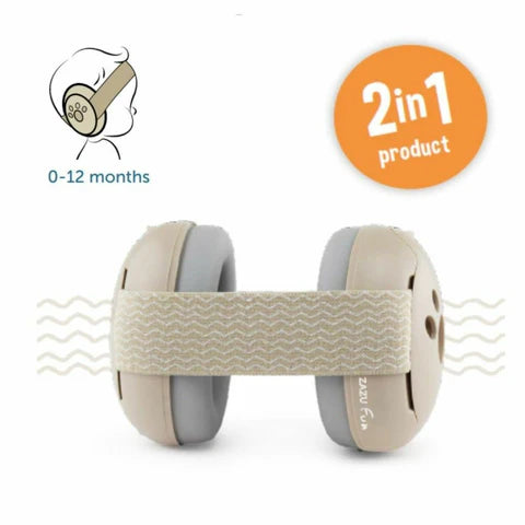Zazu Gehoorbescherming Baby & Junior 2 in 1 | Taupe