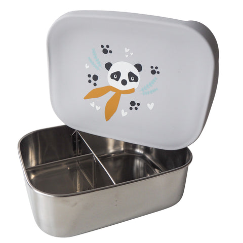 Kikadu Lunch Box | Panda Silver Grey