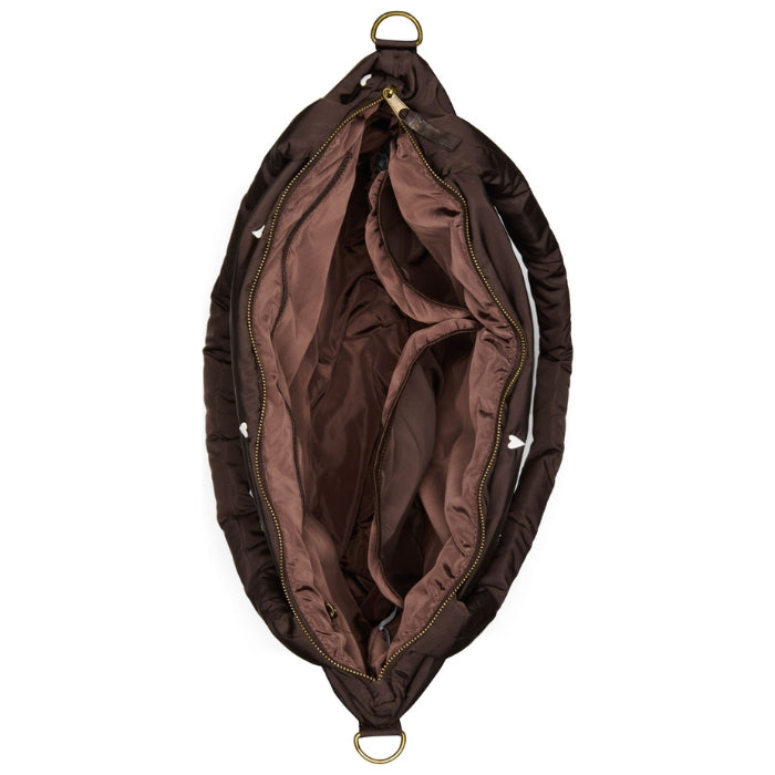Studio Noos Diaper Bag Luiertas Met Rits | Brown Puffy Hearts
