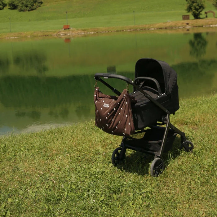 Studio Noos Diaper Bag Luiertas Met Rits | Brown Puffy Hearts