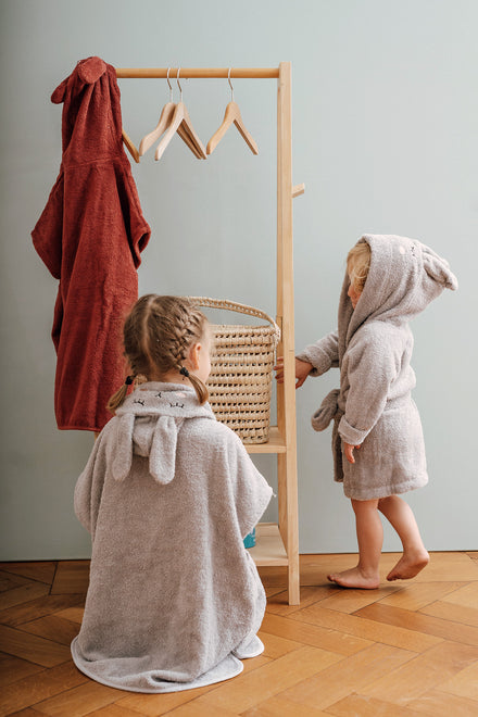 * Kikadu Poncho | Rabbit Silver Grey GOTS