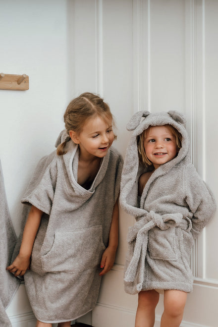 * Kikadu Poncho | Rabbit Silver Grey GOTS
