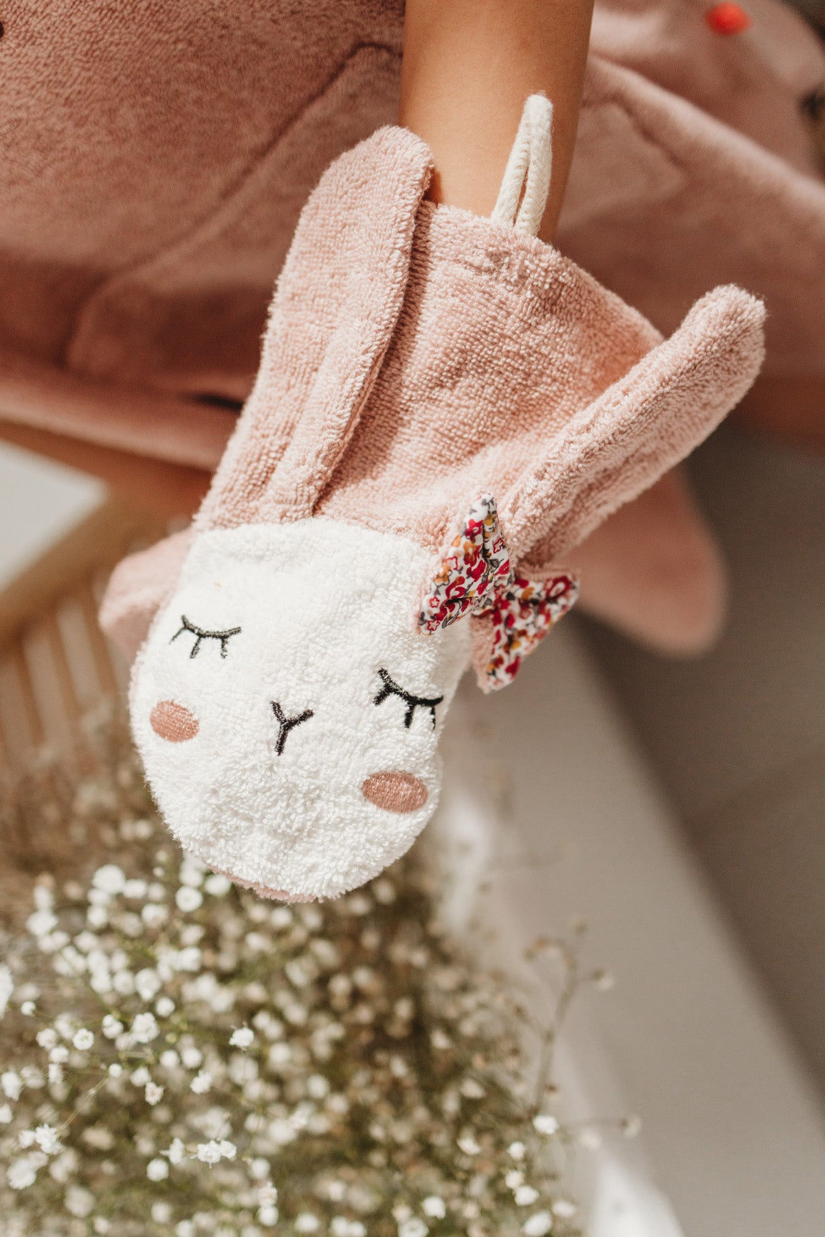 * Kikadu Washandje | Rabbit Pale Rose GOTS