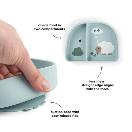 Done By Deer Stick&Stay Kommetje met Vakjes | Tiny Farm Blue