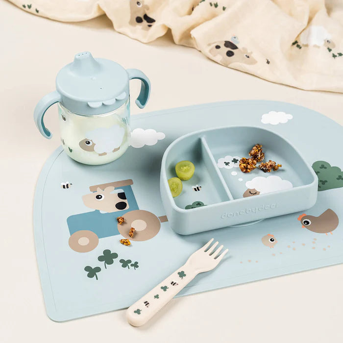 Done By Deer Stick&Stay Kommetje met Vakjes | Tiny Farm Blue