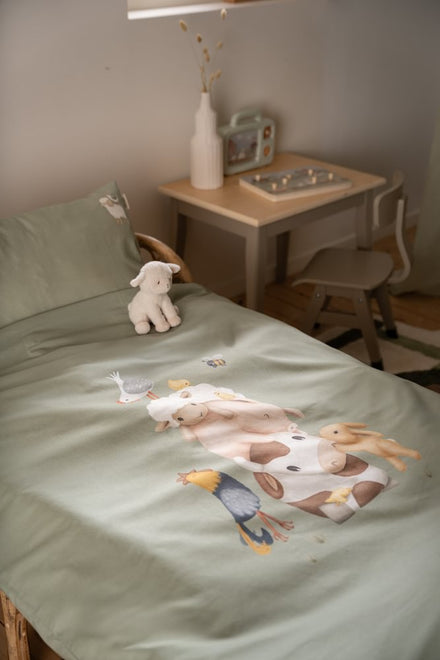 Little Dutch Dekbedovertrek Ledikant Little Farm 100x140 | Groen