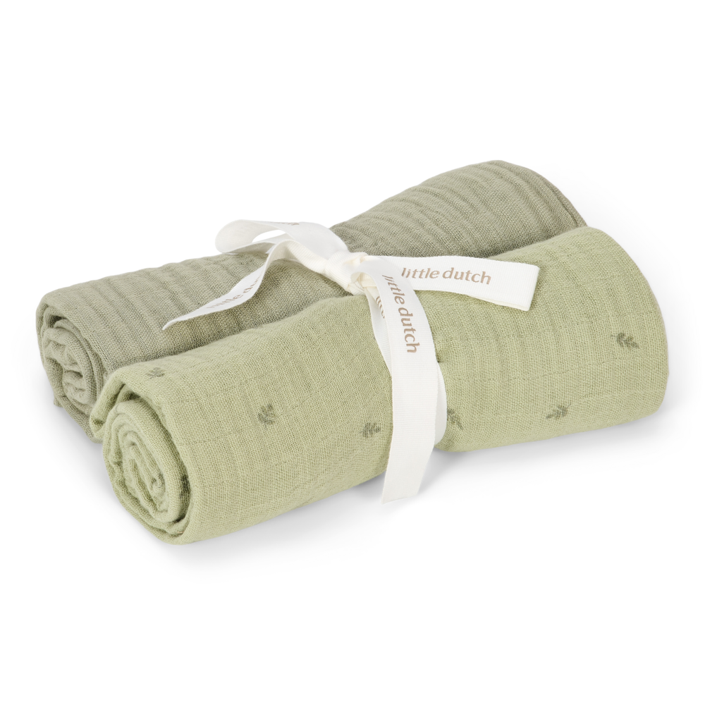 Little Dutch Swaddle Doeken Hydrofiel 70X70 | Pure Sage