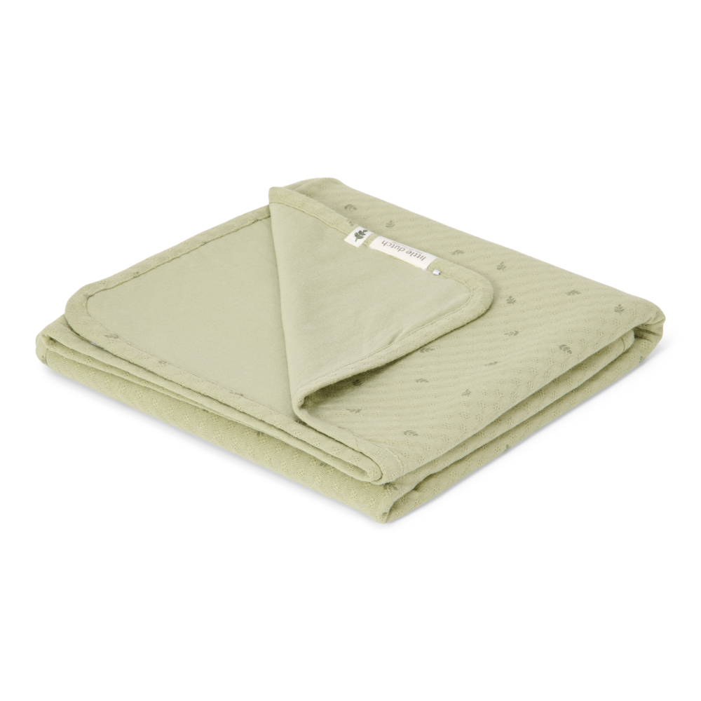 Little Dutch Ledikantdeken 110x140 | Pure Sage Leaves