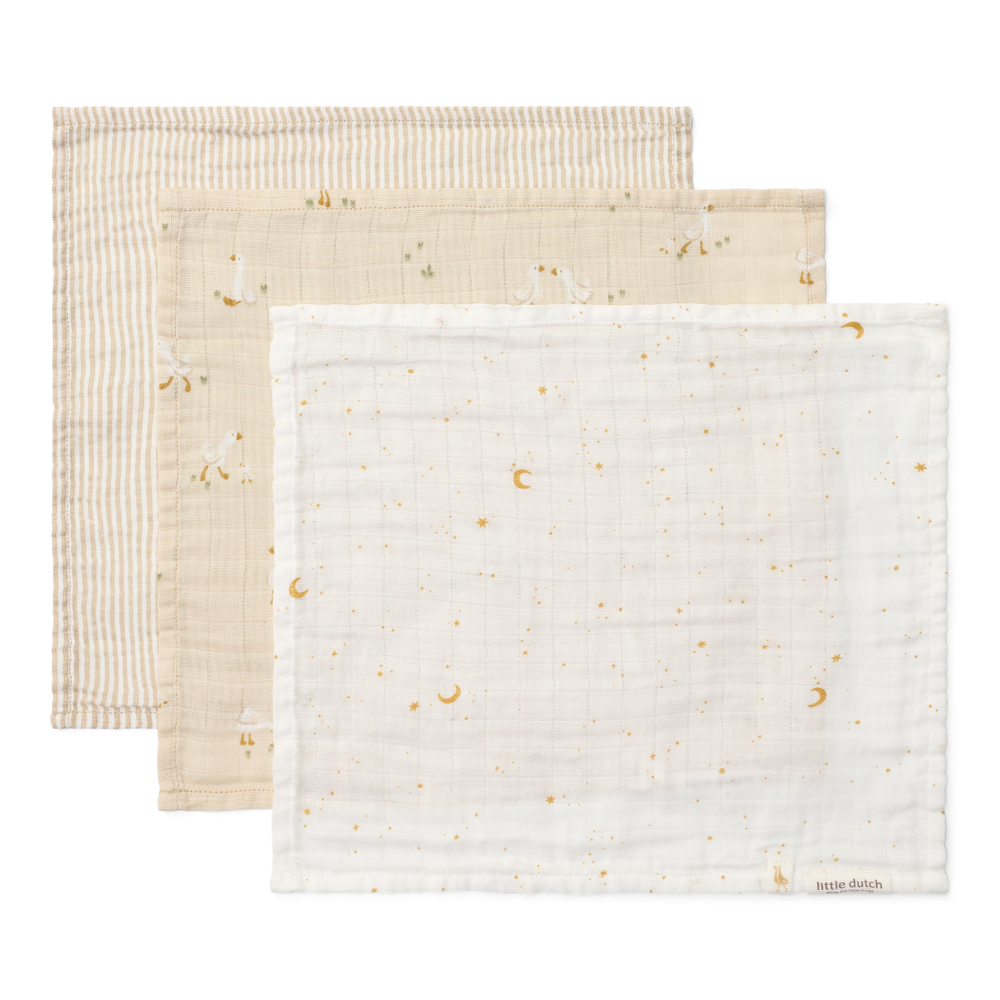 Little Dutch Monddoekjes Set Little Goose | Beige