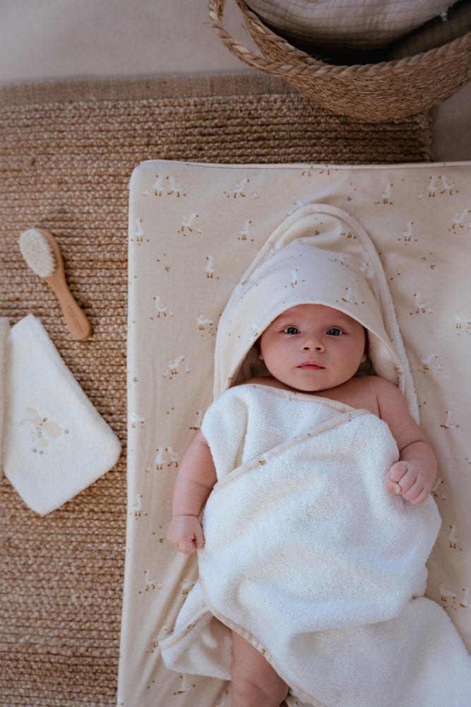 Little Dutch Badcape Little Goose 75x75 | Wit