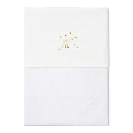 Little Dutch Ledikantlaken Geborduurd Little Farm 110x140 | Wit