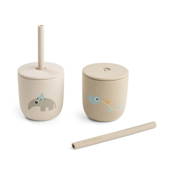 Done By Deer Silicone Rietjesbeker 2st | Celebration Sand