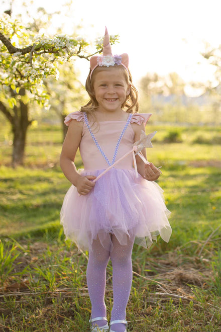 * Great Pretenders Shimmer Unicorn Jurk & Haarband Pink | 5-6Y