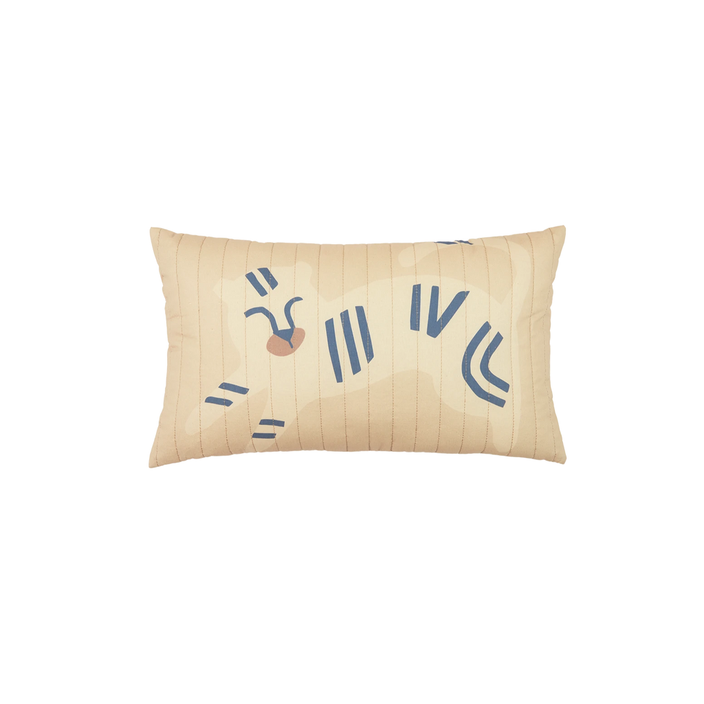 * Nobodinoz Landscape Gewatteerd Kussen Mini 45x30cm | Blue Tiger