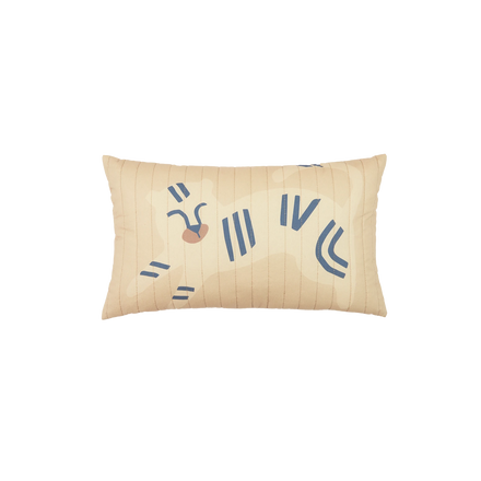 * Nobodinoz Landscape Gewatteerd Kussen Mini 45x30cm | Blue Tiger