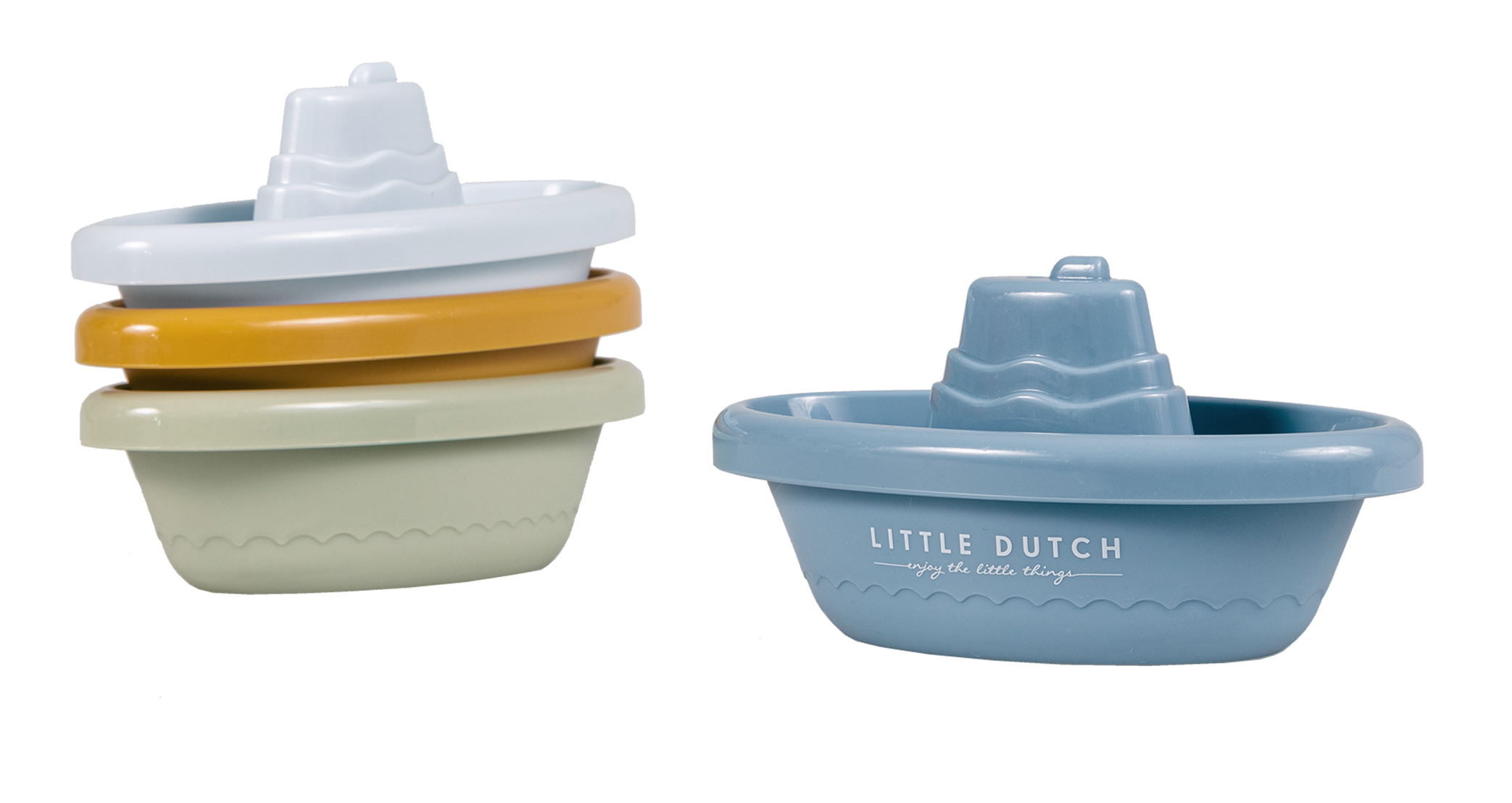 Little Dutch Badspeeltjes Stapelbare Bootjes | Blauw