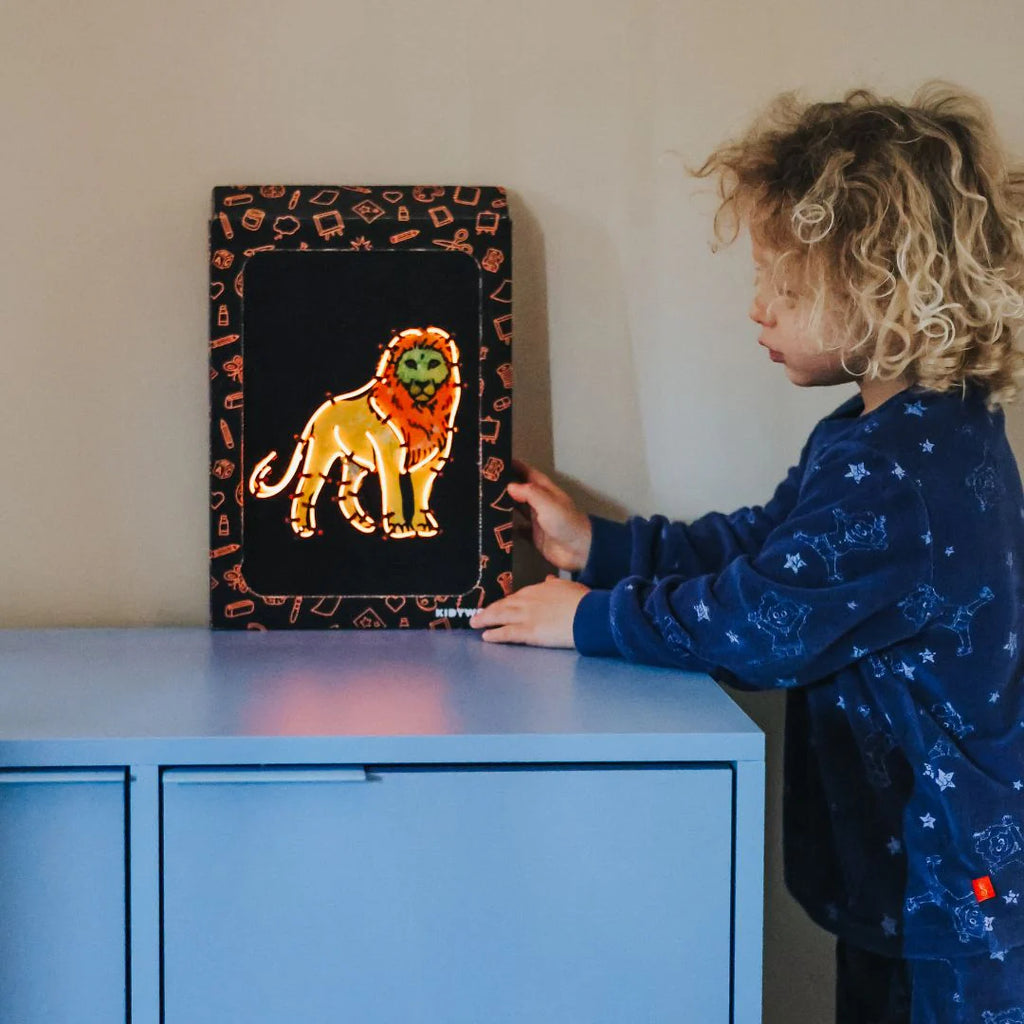 * Kidywolf Kidyneon Light-Up Wall Art Craft Kit | Animals