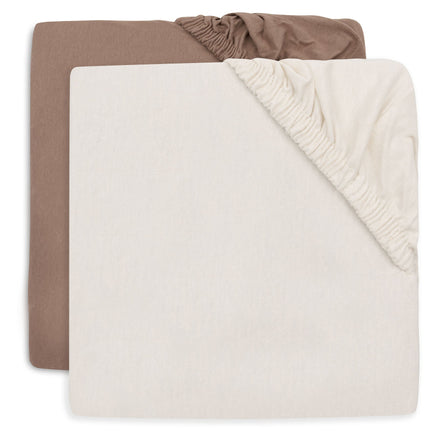 Jollein Hoeslaken Jersey 40/50x80/90cm 2ST | Milky Coffee/Ivory