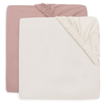 Jollein Hoeslaken Jersey 70/75x140/150cm 2ST | Wild Rose/Ivory