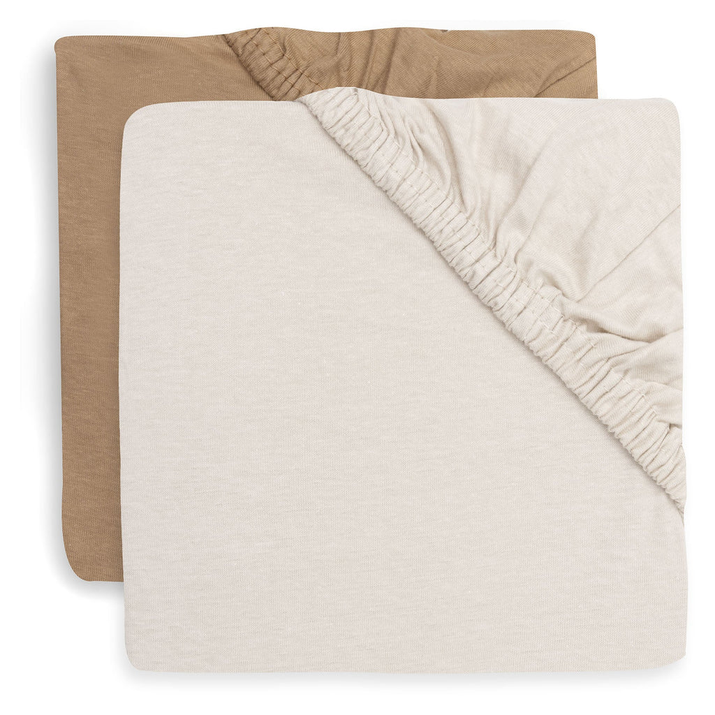 Jollein Hoeslaken Jersey 70/75x140/150cm | Hazel/Oatmeal (2pack)