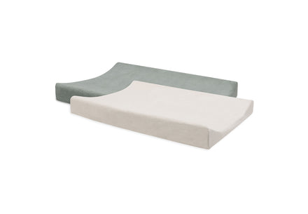 Jollein Aankleedkussenhoes Badstof 50x70cm 2ST | Sea Green/Ivory