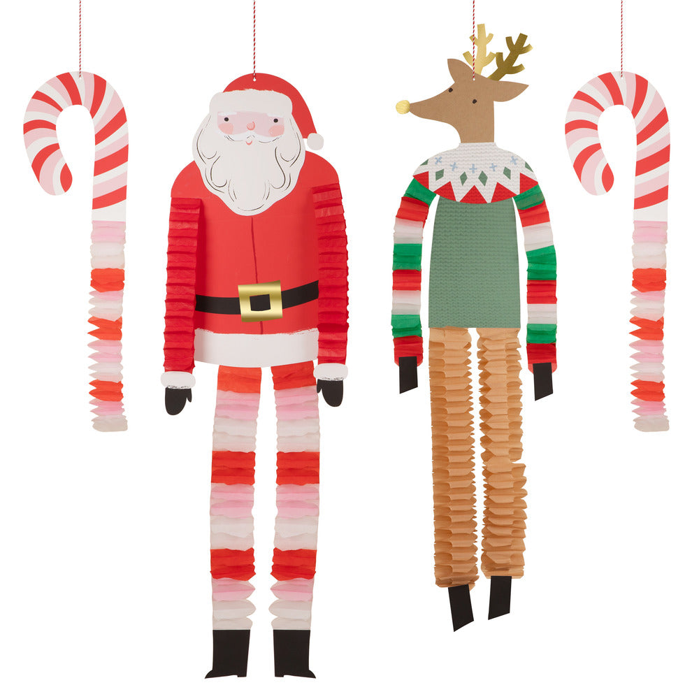 * Meri Meri Long Legged Santa & Reindeer Decorations