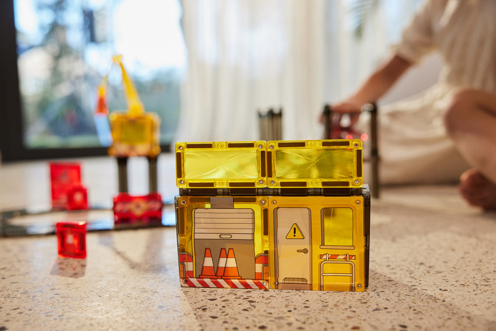 Overzicht van alle onderdelen van de Cleverclixx Construction Builder Pack