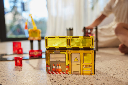 Overzicht van alle onderdelen van de Cleverclixx Construction Builder Pack