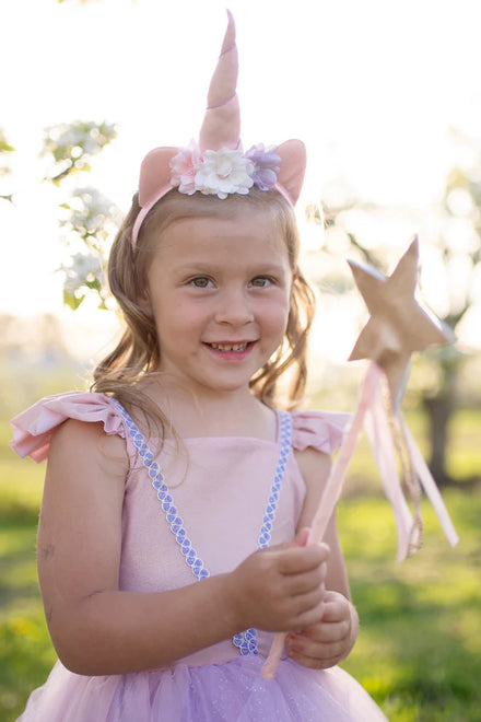 * Great Pretenders Shimmer Unicorn Jurk & Haarband Pink | 5-6Y