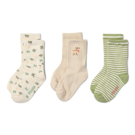Little Dutch Sokken Little Christmas 3-pack | Creme