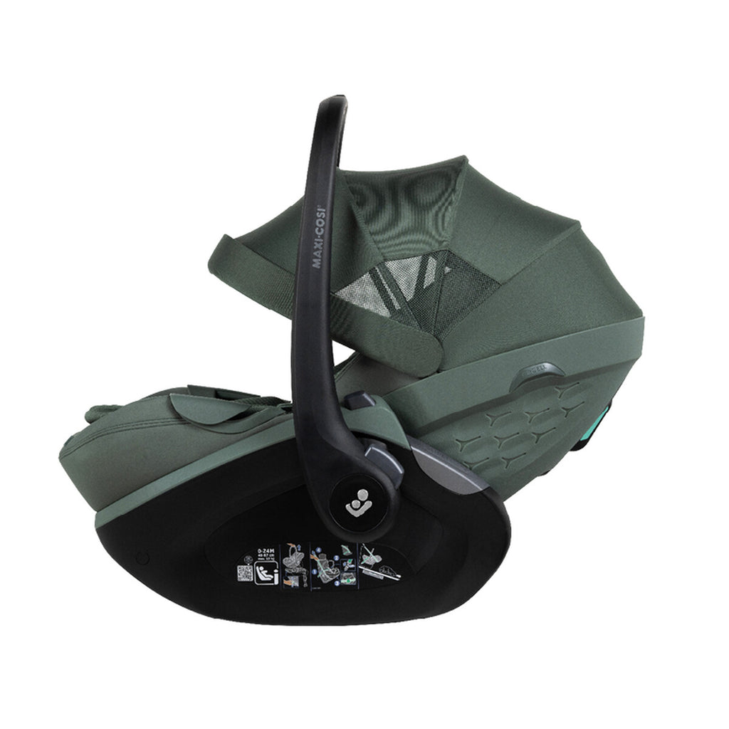 Joolz Autostoel Maxi-Cosi Pebble Slide Pro Forest Green, met de draagbeugel rechtop