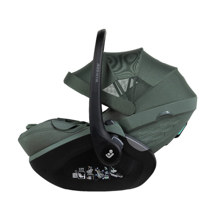 Joolz Autostoel Maxi-Cosi Pebble Slide Pro Forest Green, met de draagbeugel rechtop