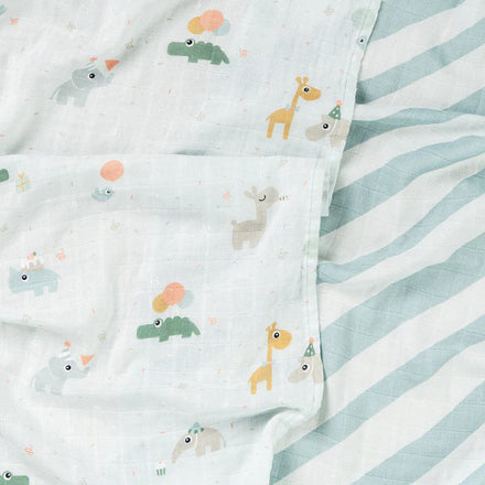 Done By Deer Hydrofiele Doeken 2st | Celebration Blue