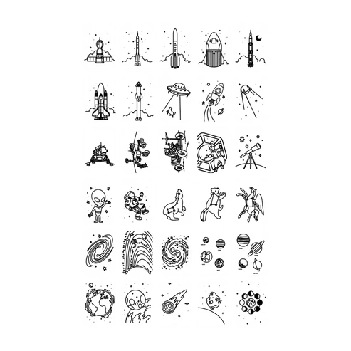 Kidywolf Navulling Voor Kidydraw-Mini Tablet | Galaxy & Dinosaurussen