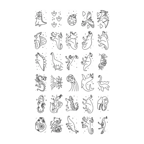 Kidywolf Navulling Voor Kidydraw-Mini Tablet | Galaxy & Dinosaurussen