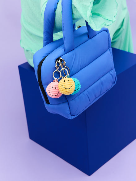 Bon Ton Toys x Smiley Sleutelhanger Eco Corduroy | Blauwgroen