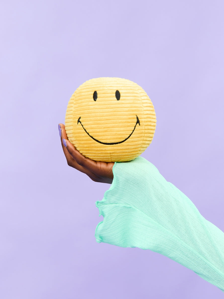 Bon Ton Toys x Smiley Knuffel Eco Corduroy 13cm | Geel