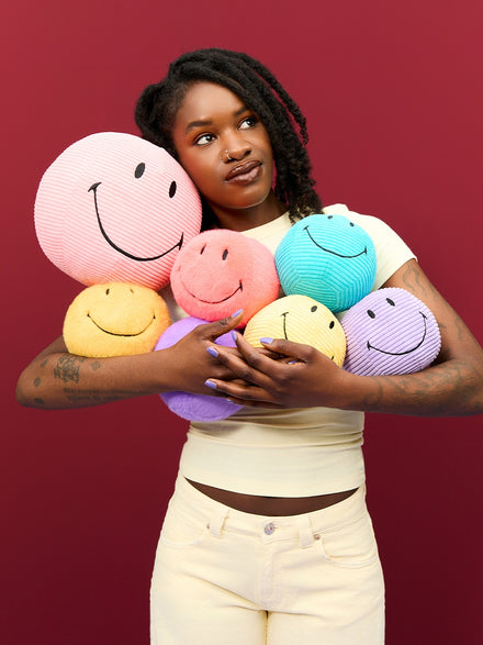 Bon Ton Toys x Smiley Knuffel Eco Corduroy 13cm | Geel