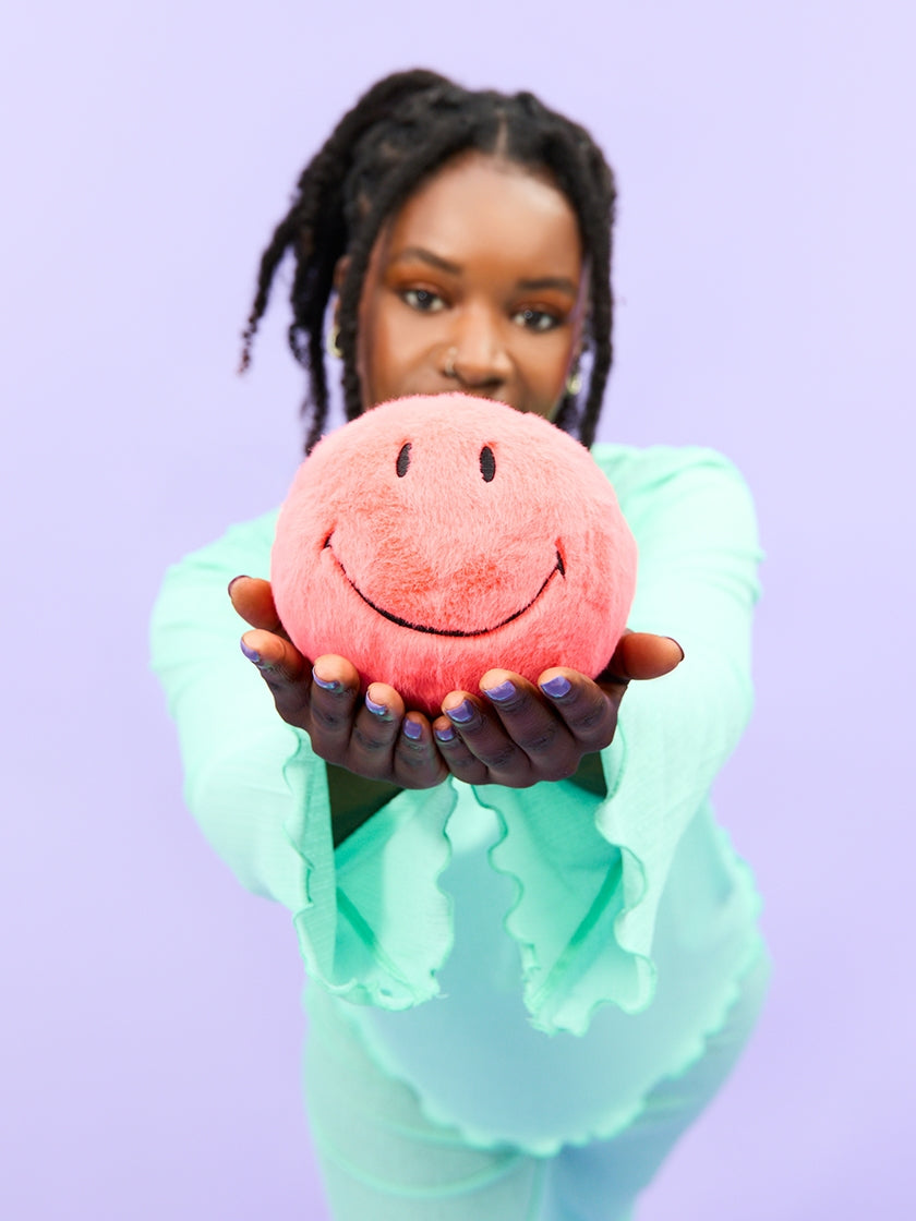 Bon Ton Toys x Smiley Knuffel Eco Fuzzy 13cm | Koraal