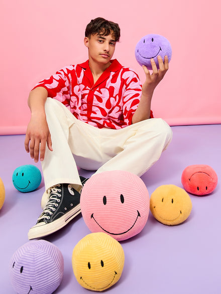 Bon Ton Toys x Smiley Knuffel Eco Fuzzy 13cm | Paars