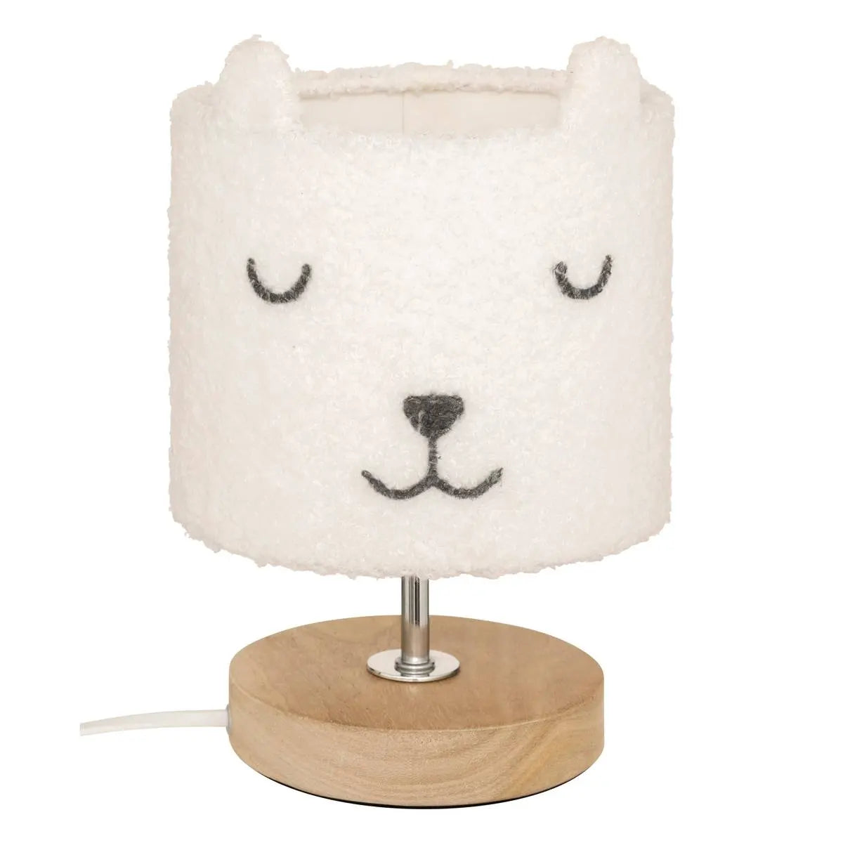 Atmosphera Nachtlampje 21cm | Wood Beer Teddy Wit