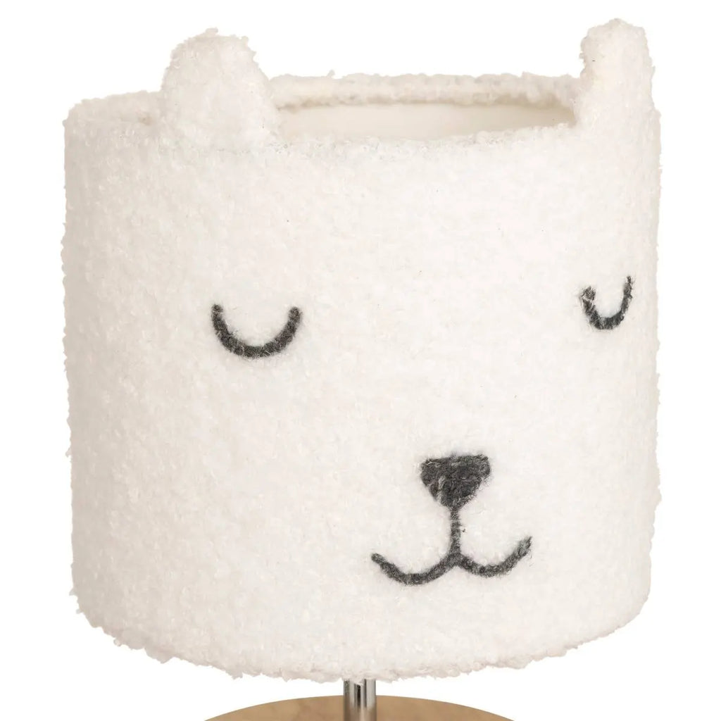 Atmosphera Nachtlampje 21cm | Wood Beer Teddy Wit