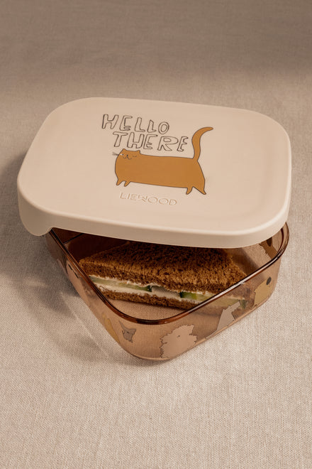 Liewood Arthur Tritan Lunchbox | Cats And Dogs / Sandy