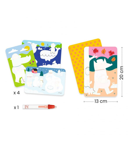 Djeco Kleurplaten Met Waterpen +18M | 4 Seizoenen