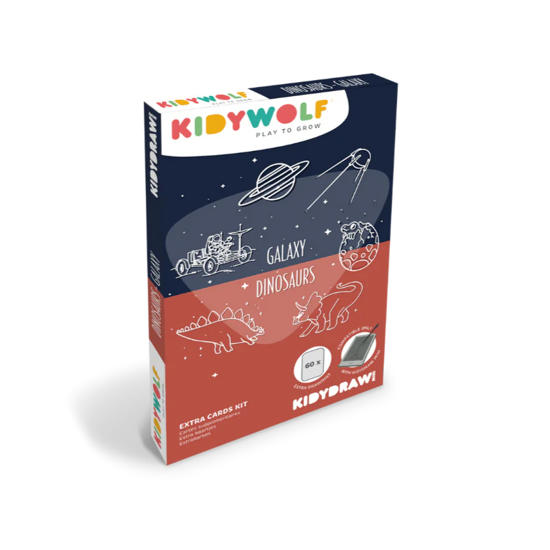 Kidywolf Navulling Voor Kidydraw-Mini Tablet | Galaxy & Dinosaurussen