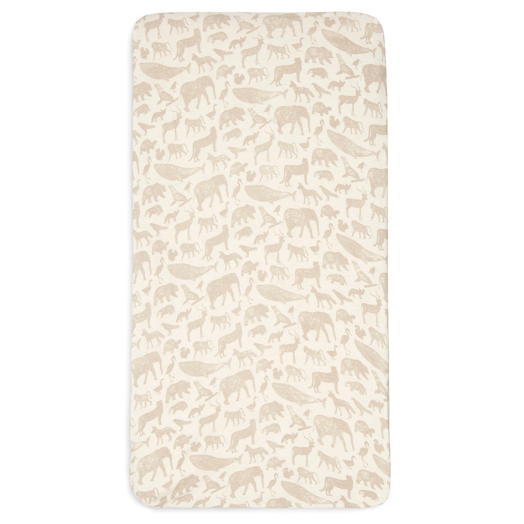 * Jollein Hoeslaken Jersey Wieg 40/50x80/90cm | Animals Nougat