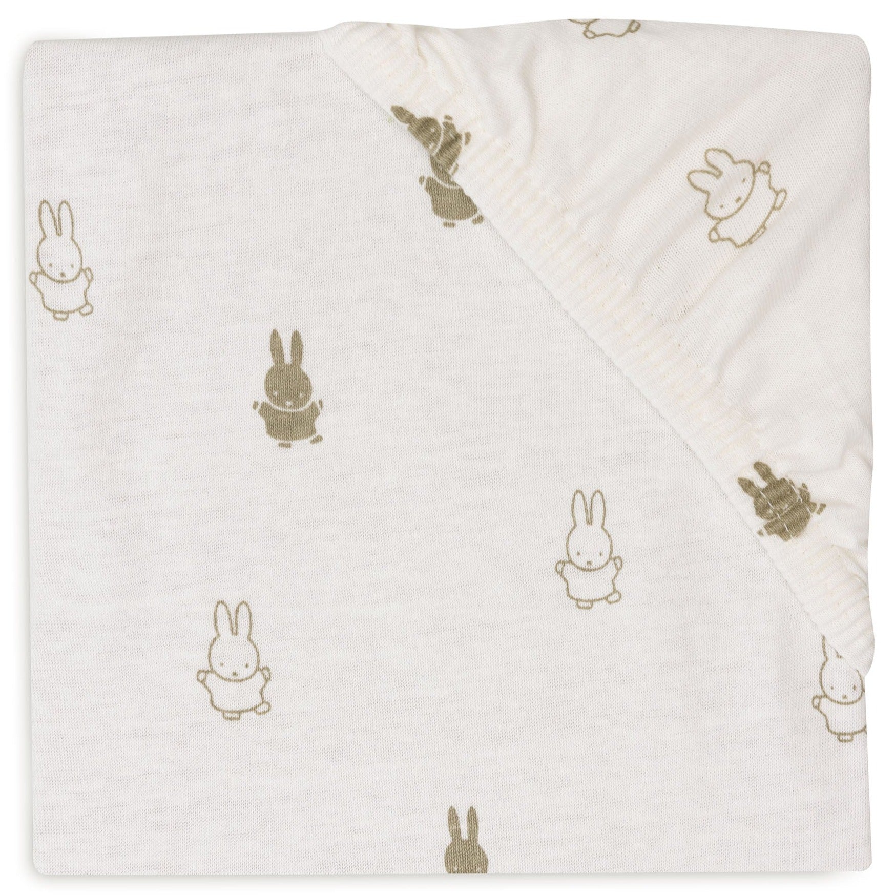 * Jollein Hoeslaken Jersey 60x120cm Happy Miffy | Olive Green